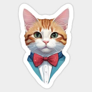 Fancy Cat with Bowtie no.12 Sticker